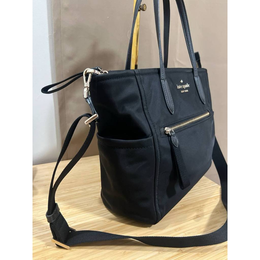 ORIG Preloved KS Chelsea Medium Satchel Nylon Black Bag