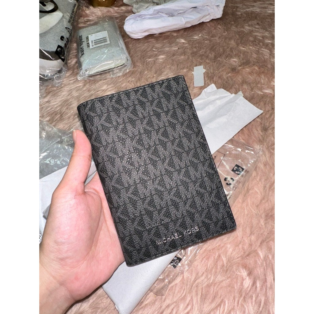 ORIG & IMPORTED MK Logo Passport Wallet Black