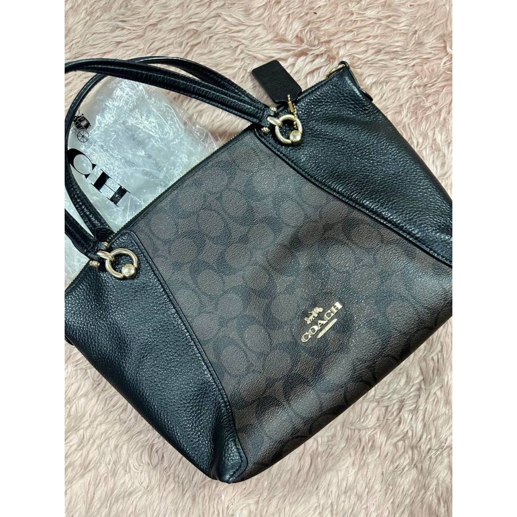 ORIG Preloved CCH Kacey Satchel Medium bag Signature Brown Black