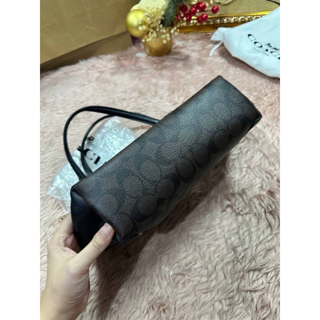 ORIG Preloved CCH Kacey Satchel Medium bag Signature Brown Black