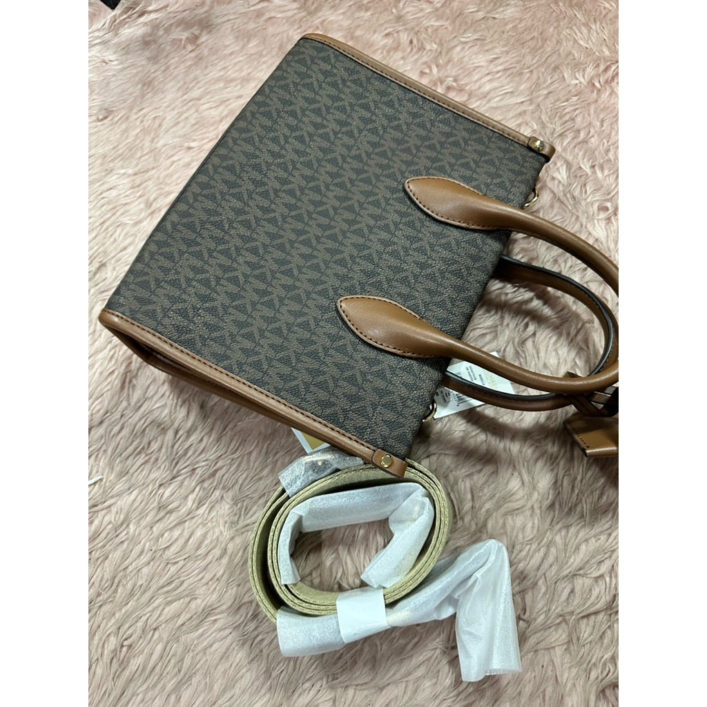 ORIG & IMPORTED MK Mirella Small Logo Crossbody Bag Brown White vanilla