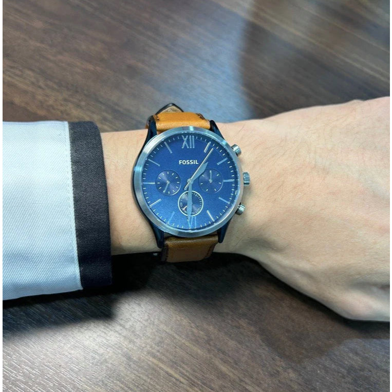 ORIG & IMPORTED Fenmore Multifunction Luggage Leather Men's Watch