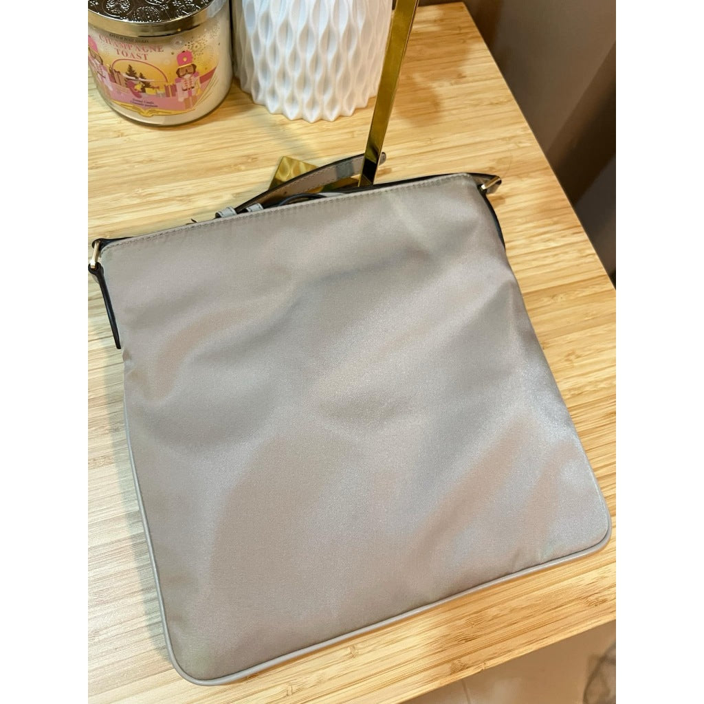 ORIG & IMPORTED MK connie nylon file crossbody slim bag beige