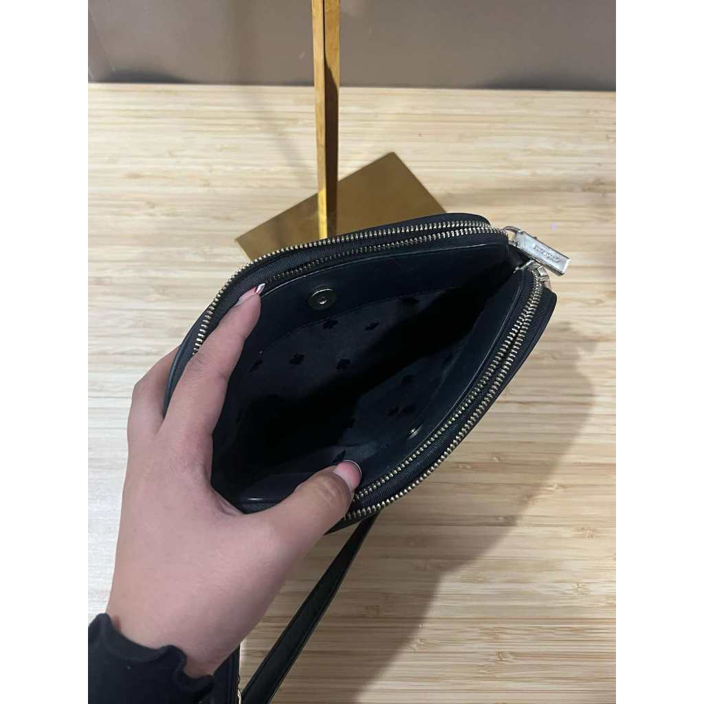 ORIG PRELOVED  KS Natalia Double Zip Small Black Bag