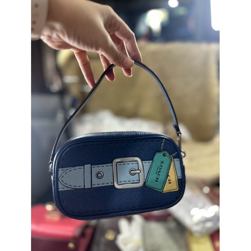 ORIG & IMPORTED CCH Raw Jamie Wristlet With Trompe L'oeil Print Blue Mini Bag
