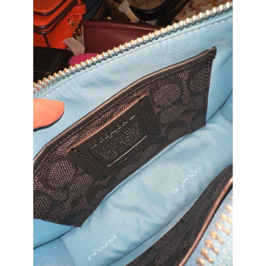ORIG & IMPORTED CCH Retail Pouch Small Bag With Signature Canvas Interior BLUE