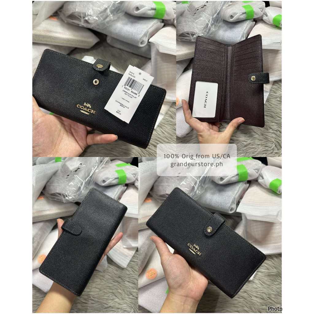 ORIG & IMPORTED CCH Slim Long Wallet Taupe/Black/White