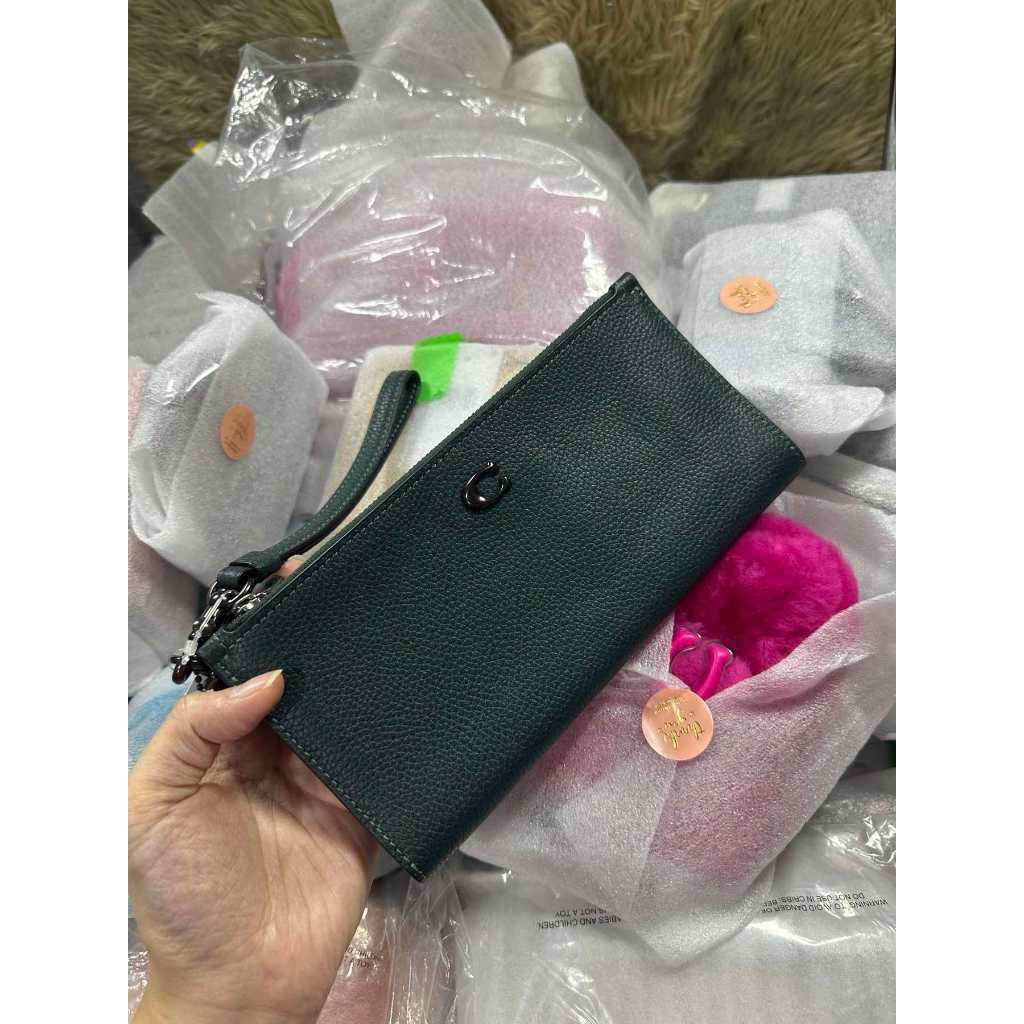 ORIG & IMPORTED CCH RARE Retail Double Zip Long Phone Wallet Phone Wristlet Forest Green