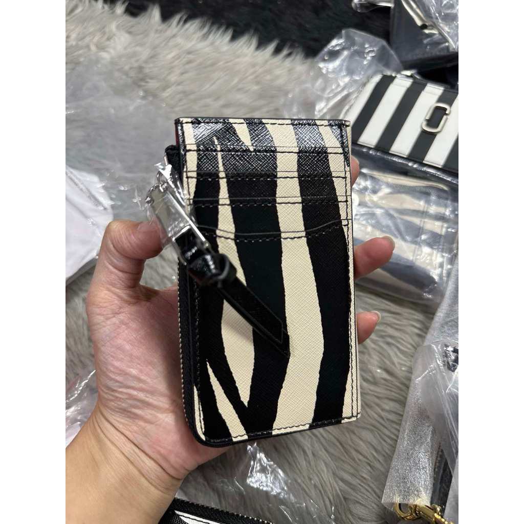 ORIG & IMPORTED MJ The Top Zip Multi Slim Card Wallet Black/Pink