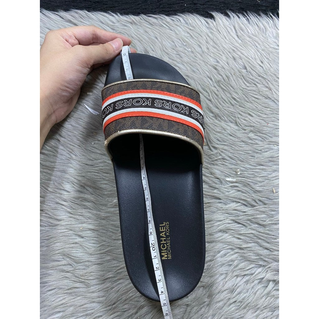 SALE! MK with flaw Tyra Logo Tape Slides Sandals