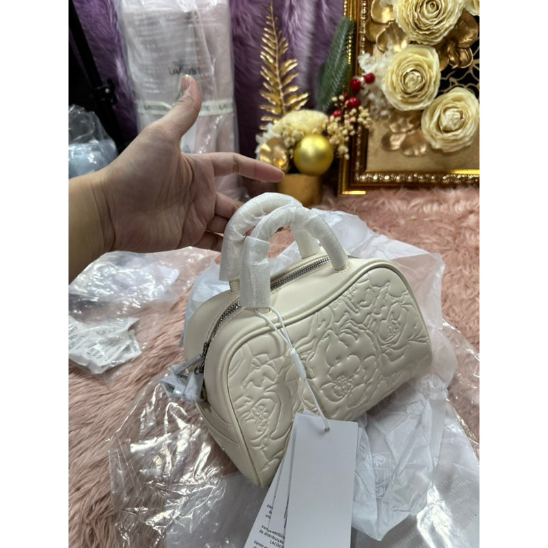ORIG & IMPORTED LCT Women's Mini Lora Leather Duffle Bag White