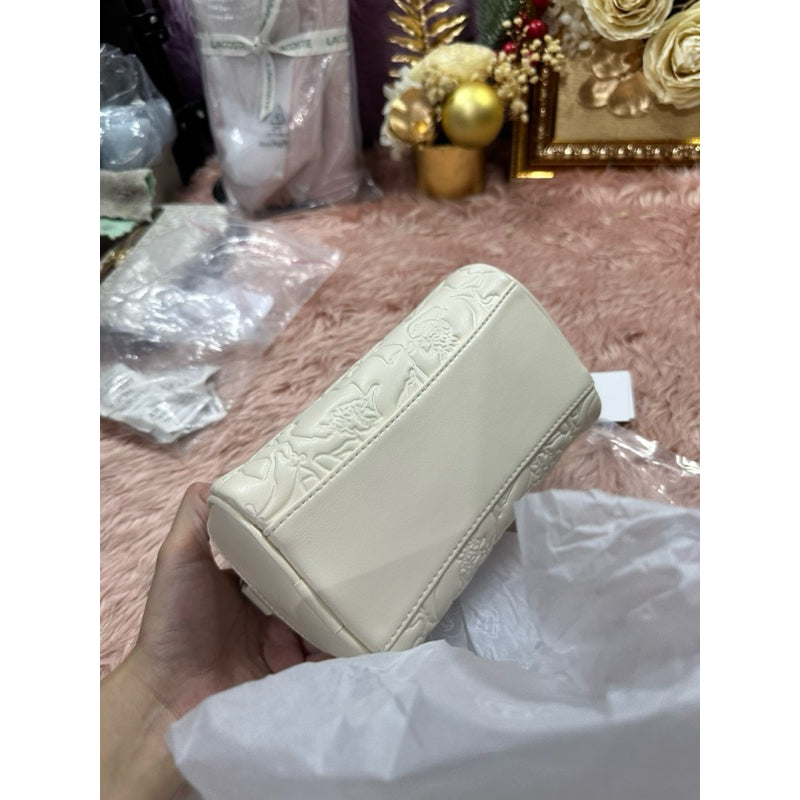 ORIG & IMPORTED LCT Women's Mini Lora Leather Duffle Bag White
