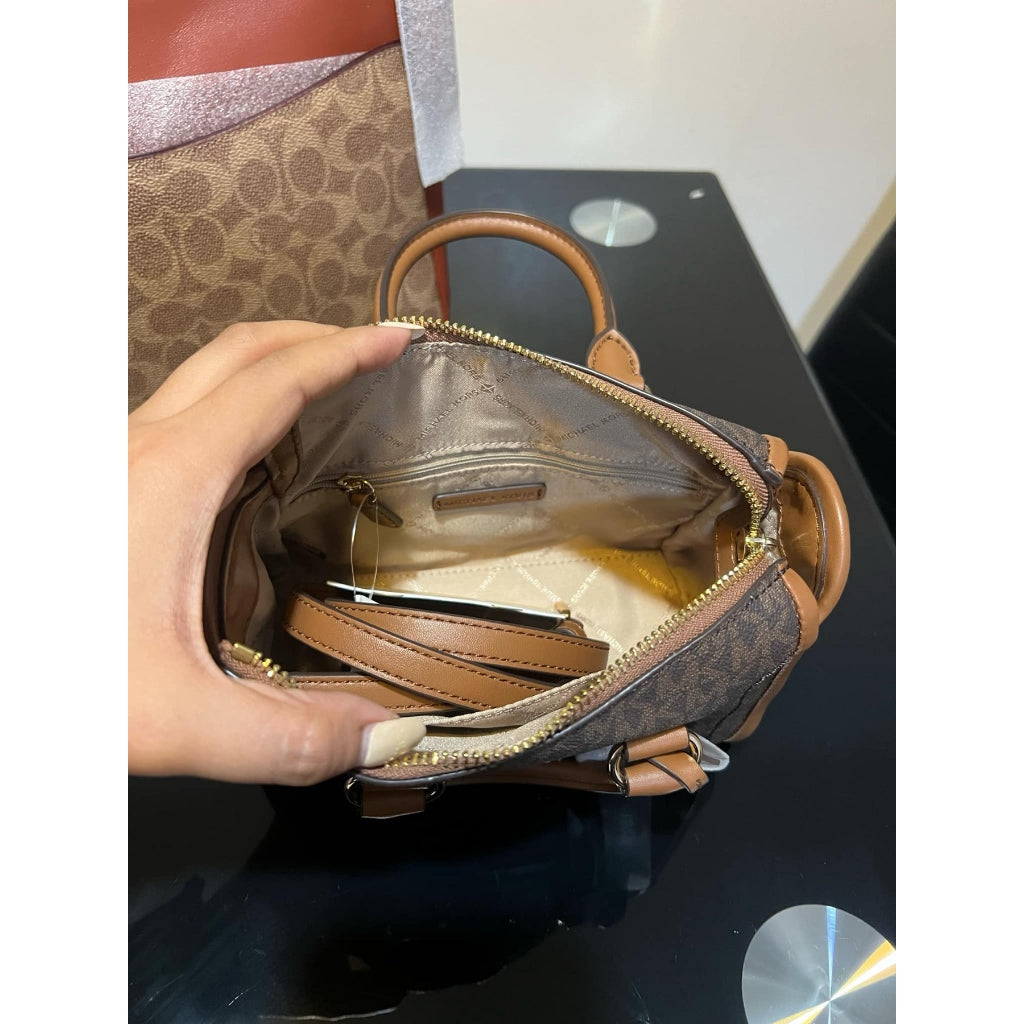 ORIG & IMPORTED MK Carine Extra-Small Mini Logo Satchel Brown Bag