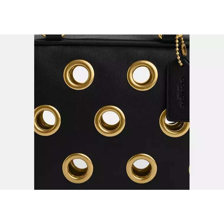ORIG & IMPORTED CCH Small Satchel Crossbody Black Bag With Grommets