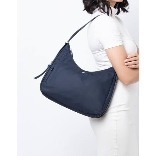 ORIG Preloved KS Jae Medium Shoulder Bag Nylon Navy Blue