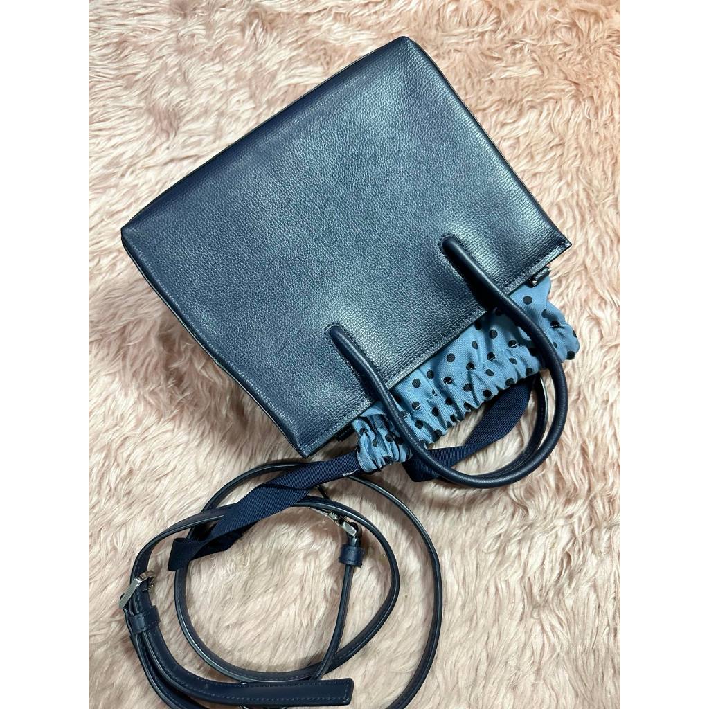 ORIG Preloved KS Alice in Wonderland Shopper Crossbody Bag Blue Navy