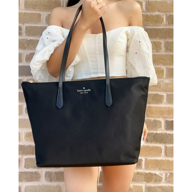 ORIG Preloved KS Kitt Nylon Medium Tote Black Bag