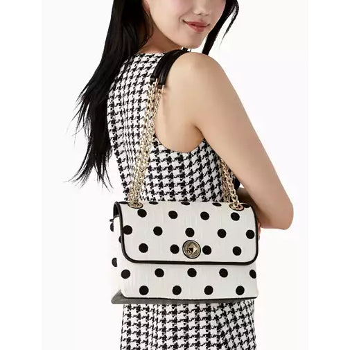 ORIG & IMPORTED KS Natalia Medium Flap Shoulder Bag Embroidered White Bag