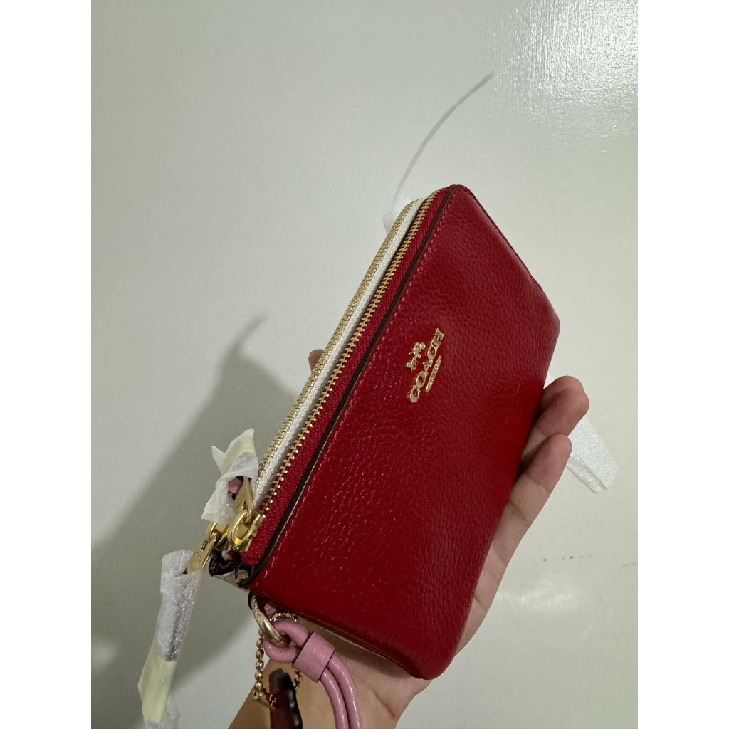 ORIG & IMPORTED CCH Medium Double Corner Zip Wallet In Red
