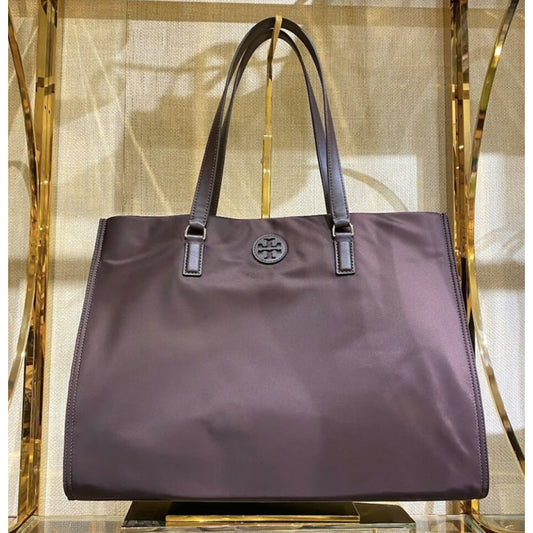 ORIG & IMPORTED TB Ella Large Nylon Tote Bag Maroon Tempranillo