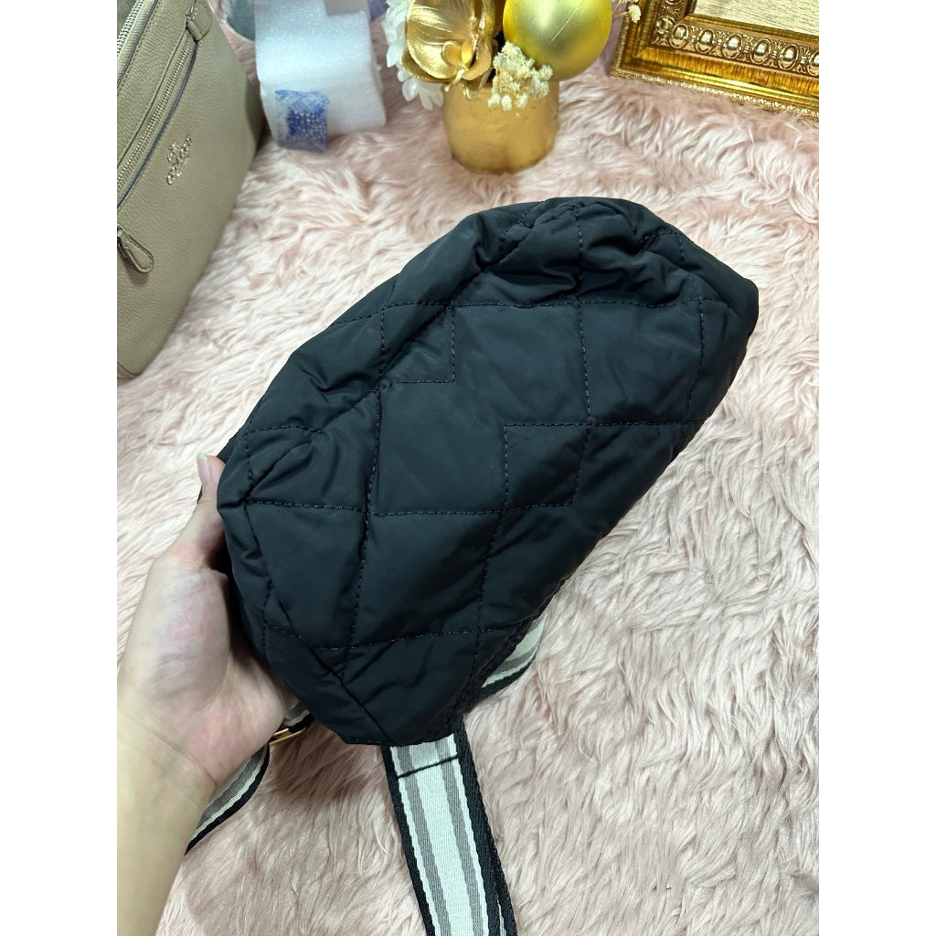 ORIG & IMPORTED Preloved MJ Quilted Fabric Messenger Nylon Crossbody Black Bag