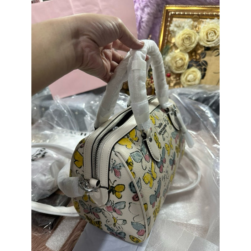 ORIG & IMPORTED CCH Rowan Satchel White Bag With Butterfly Print
