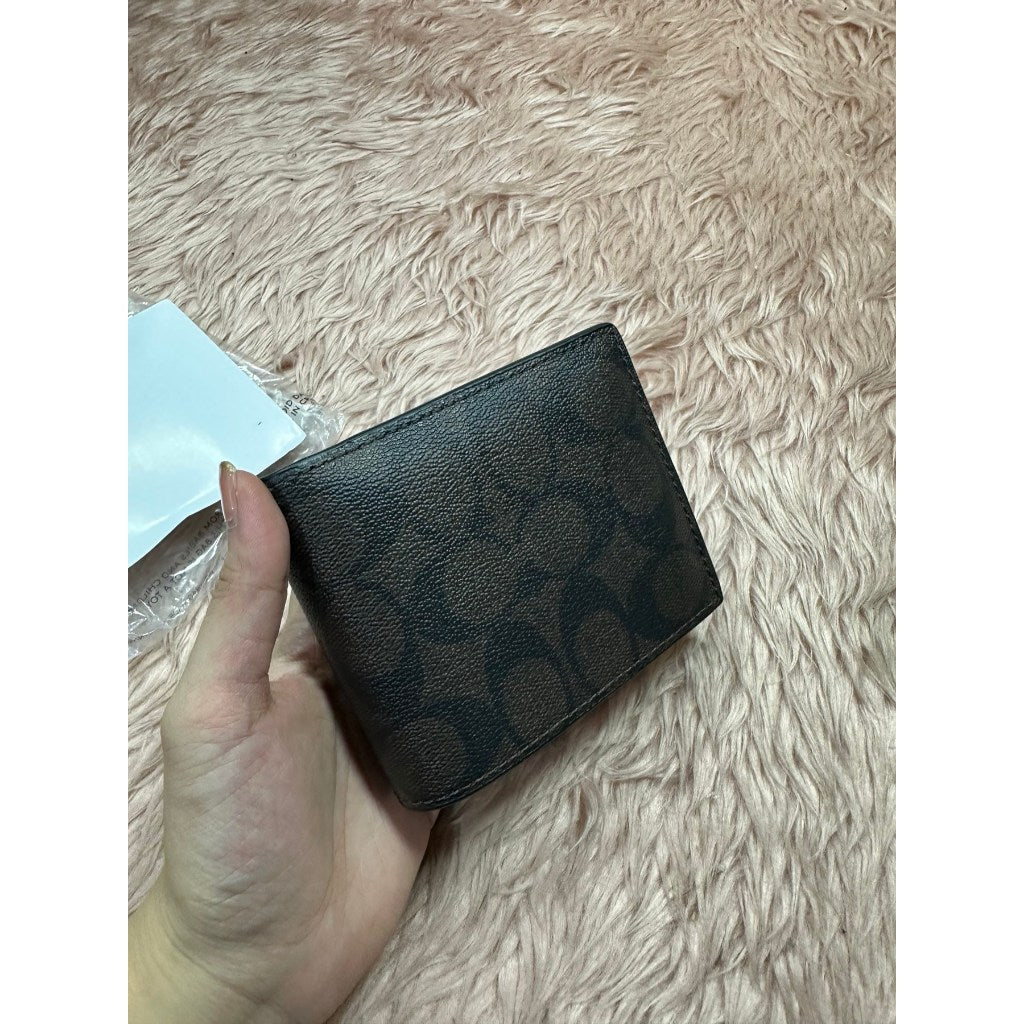 ORIG & IMPORTED CCH 3 in 1 Compact Signature Leather Mahogany Brown Men's Wallet