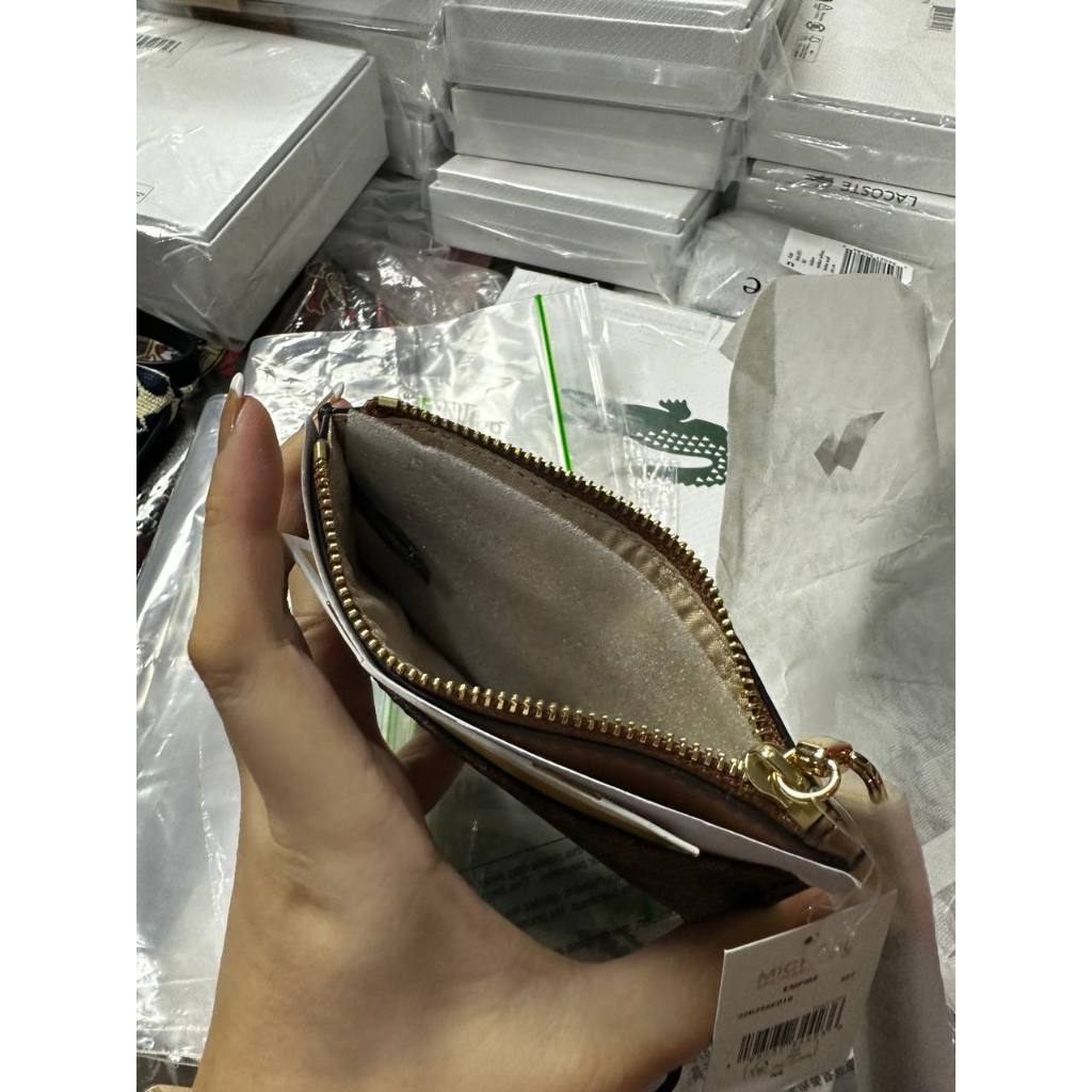 ORIG & IMPORTED MK Empire Large Card Case Slim Wallet Brown White