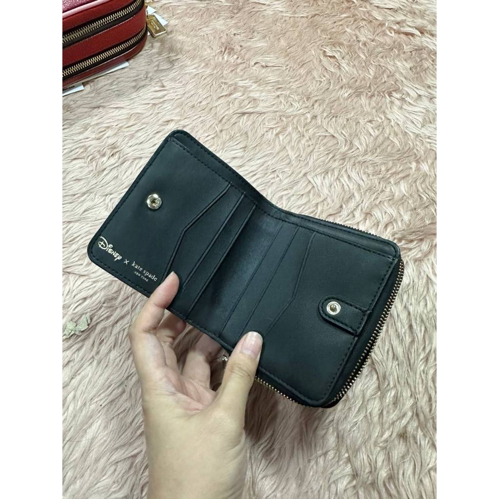 ORIG Preloved KS Minnie Mouse Zip Around Black Small Wallet