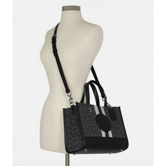ORIG Preloved CCH Dempsey Carryall Black Bag In Signature Jacquard