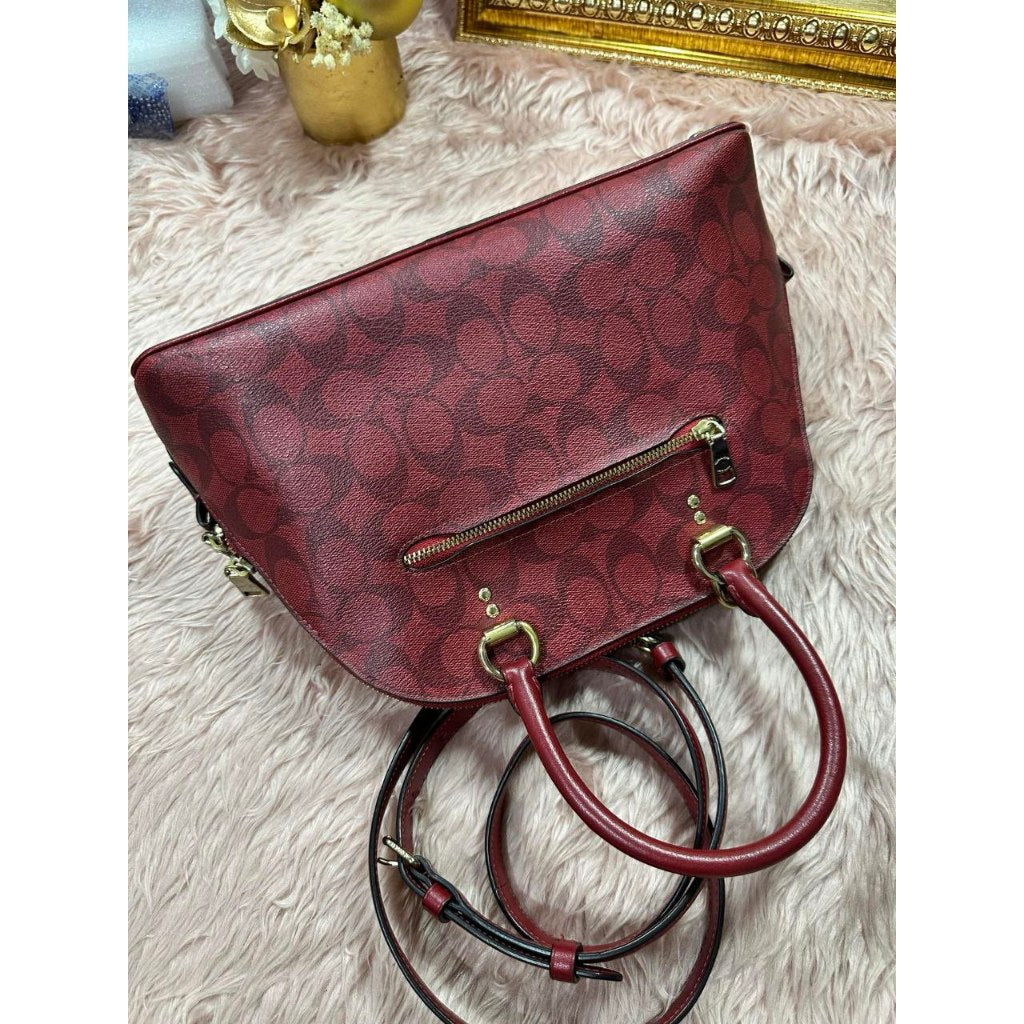 ORIG Preloved CCH Katy Satchel In Signature Canvas Red Bag