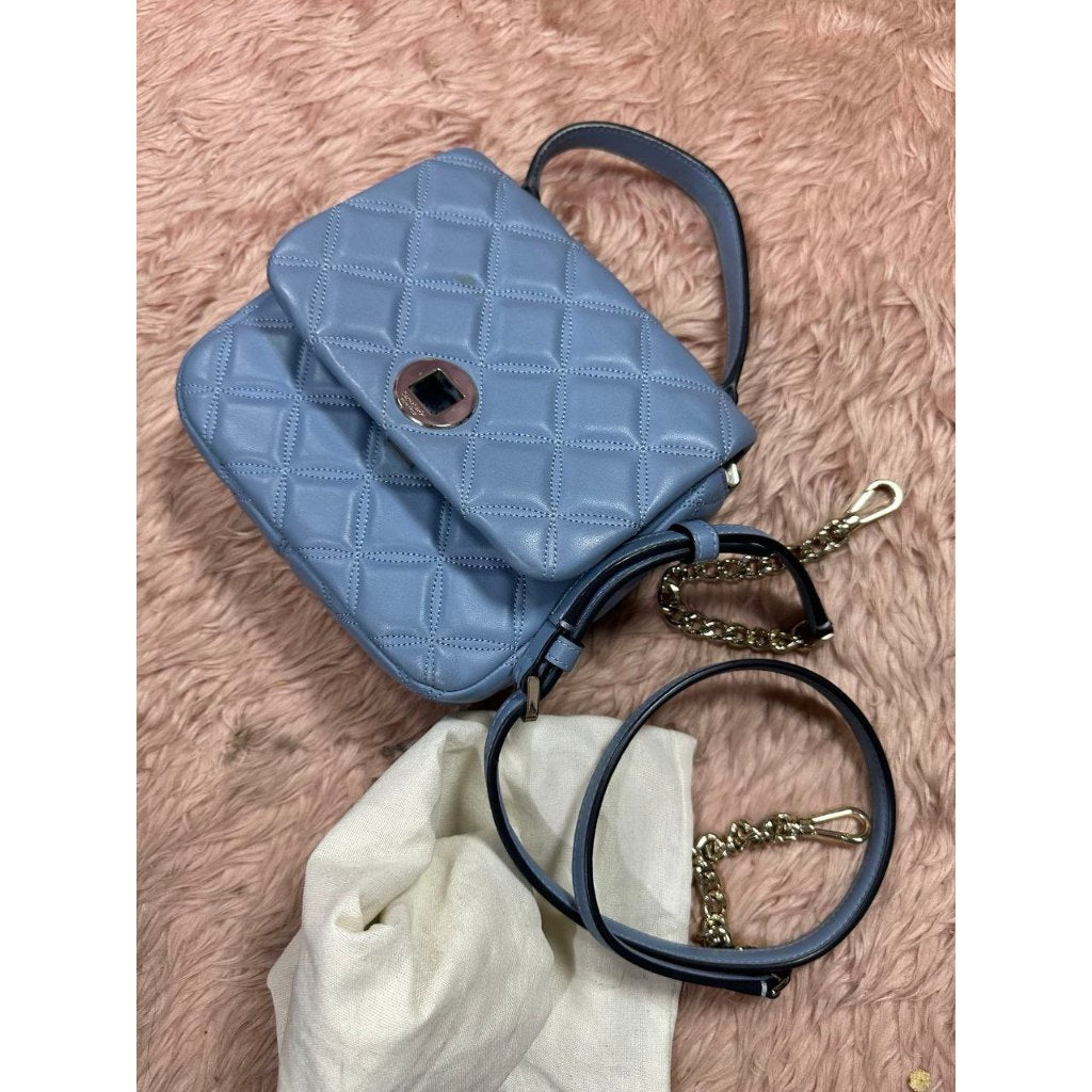 ORIG Preloved KS Natalia Square Crossbody Handbag Blue Small Bag