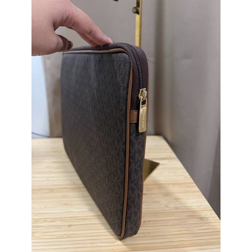 ORIG Preloved MK Laptop Padded Case Sleeve Brown