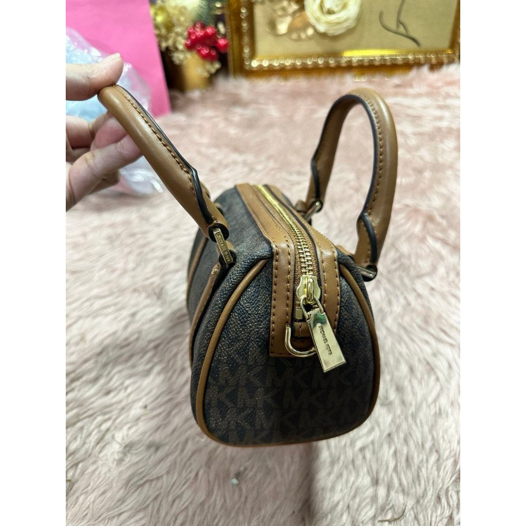 ORIG Preloved MK Bedford Legacy Extra-Small Duffle Crossbody Micro Brown Bag