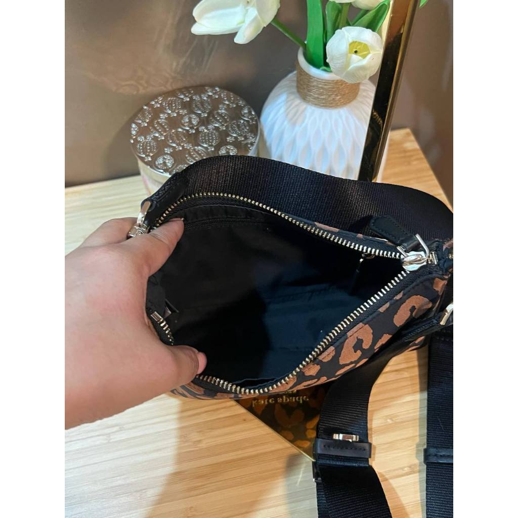 ORIG PRELOVED KS Retail Sam Leopard Nylon Small Crossbody Bag