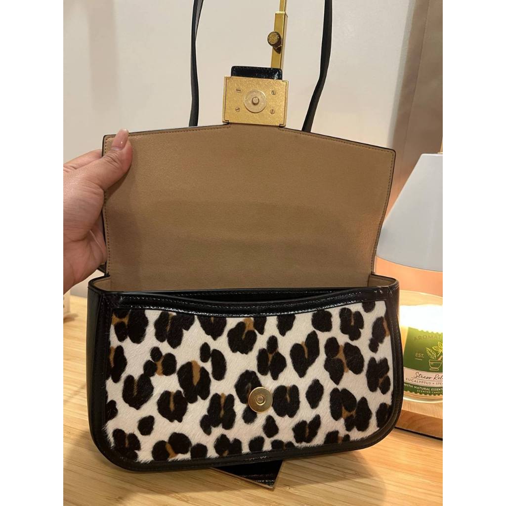 ORIG PRELOVED  Retail KS Katy Leopard Medium Convertible Shoulder Bag
