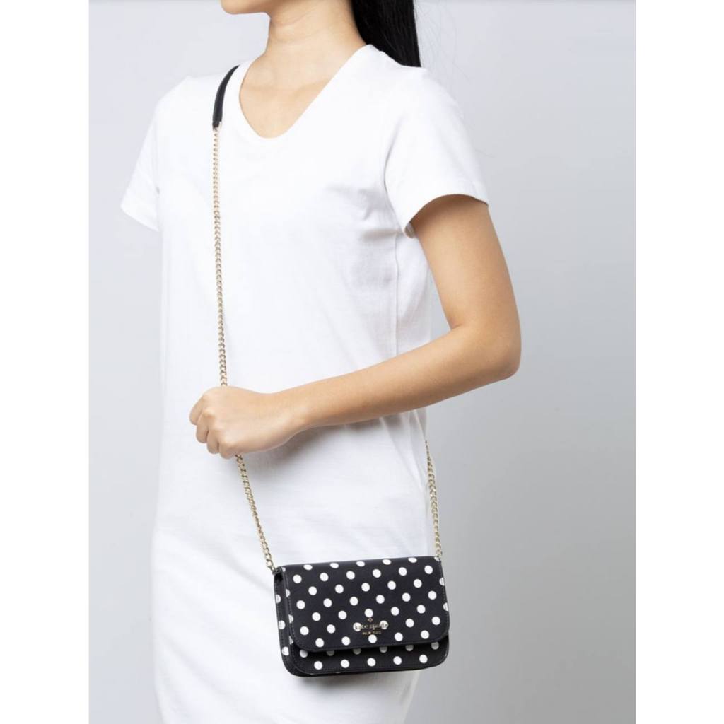 ORIG & IMPORTED KS Cheers Black Polka Dot Crossbody Black Mini Bag with Box