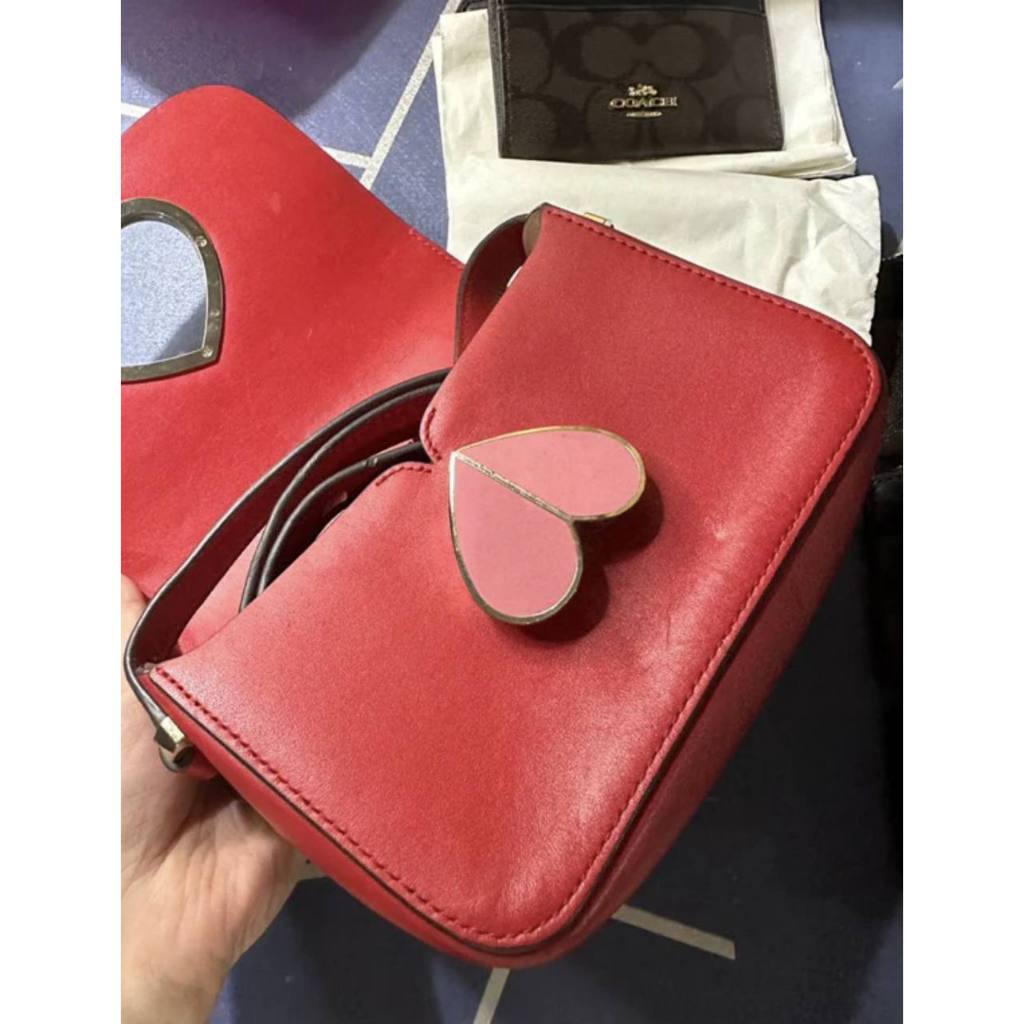 Preloved KS Nicola Twistlock Small Hot Chili Shoulder Bag Red