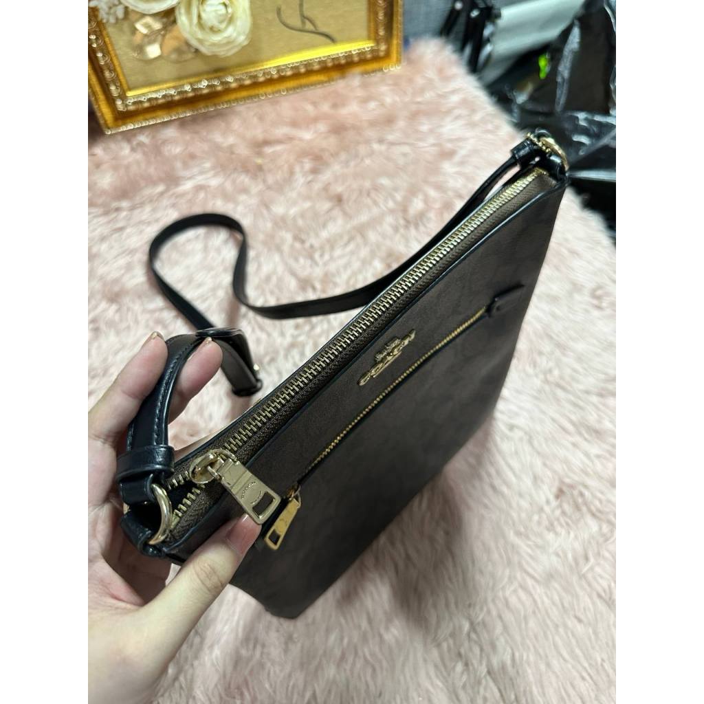 ORIG Preloved CCH Rowan File Bag In Signature Canvas Brown