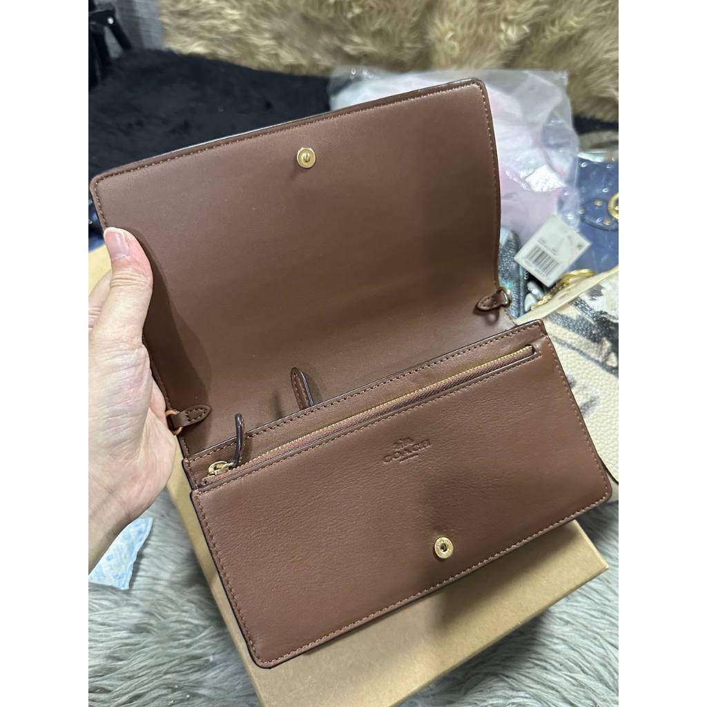 ORIG & IMPORTED CCH Anna Foldover Clutch Crossbody Small Bag & Card Wallet Set Khaki Brown