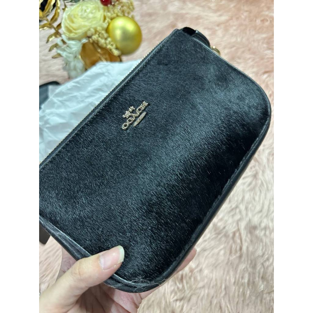 ORIG Preloved CCH RARE Nolita 19 Large Chain Wristlet Haircalf fur Black Small Bag
