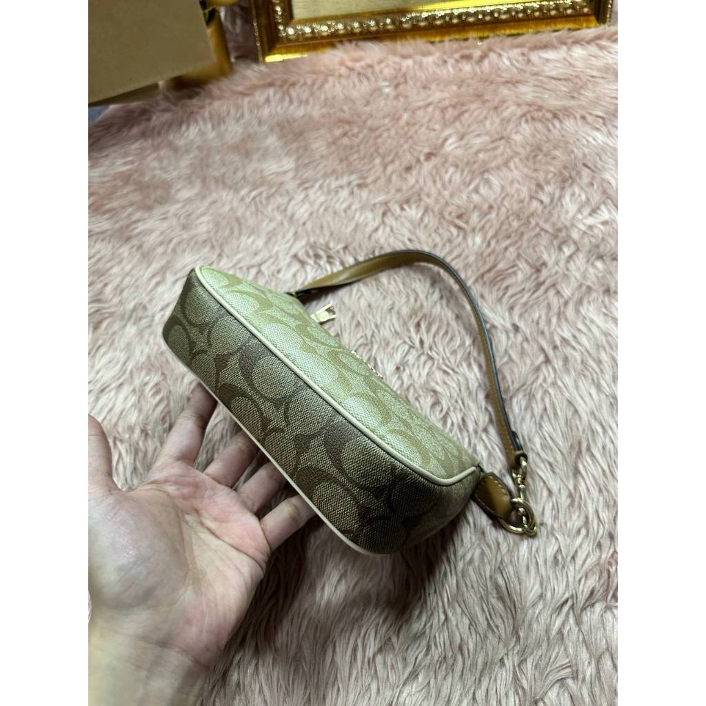 ORIG Preloved CCH Nolita 19 In Signature Canvas Small Khaki Saddle Bag