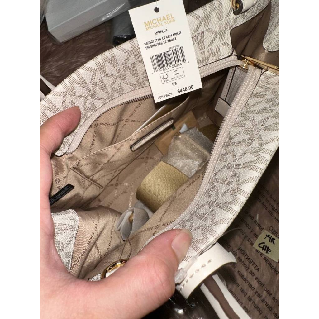 ORIG & IMPORTED MK Mirella Small Signature Logo Crossbody Bag Vanilla White