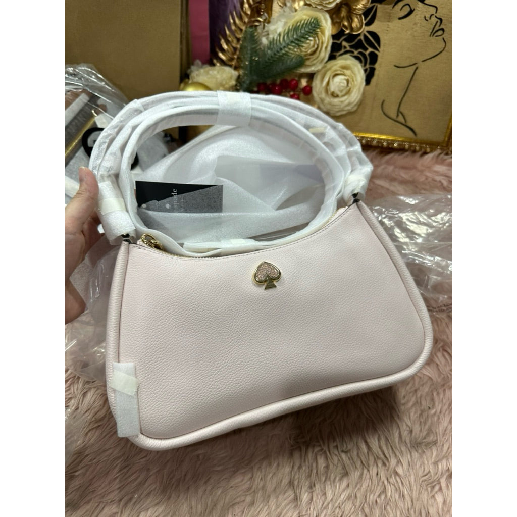 ORIG & IMPORTED KS Kayla Embellished Spade Convertible Shoulder Bag Light Pink