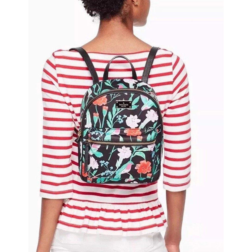 ORIG Preloved KS Wilson Road Botanical Small Bradley Nylon Floral Green Backpack