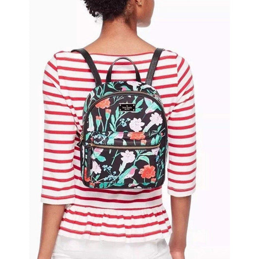 ORIG Preloved KS Wilson Road Botanical Small Bradley Nylon Floral Green Backpack