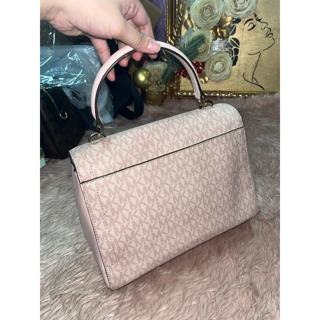 ORIG Preloved MICHAEL KORS MK Sloan Medium Top Handle Satchel Pink Bag