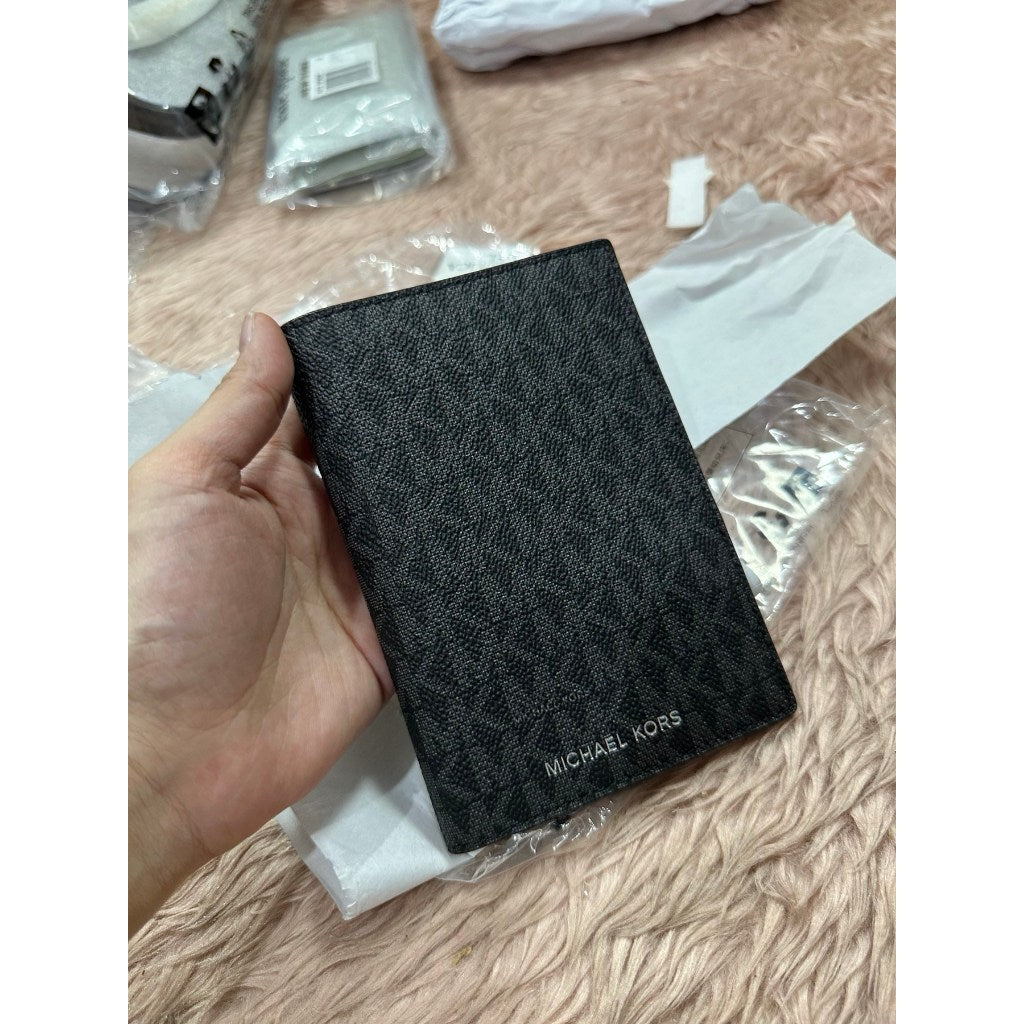 ORIG & IMPORTED MK Logo Passport Wallet Black