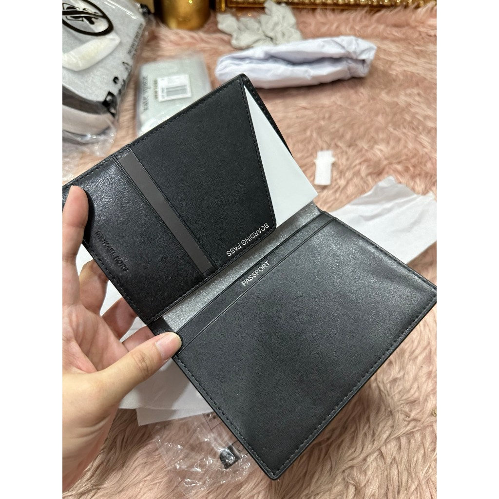 ORIG & IMPORTED MK Logo Passport Wallet Black