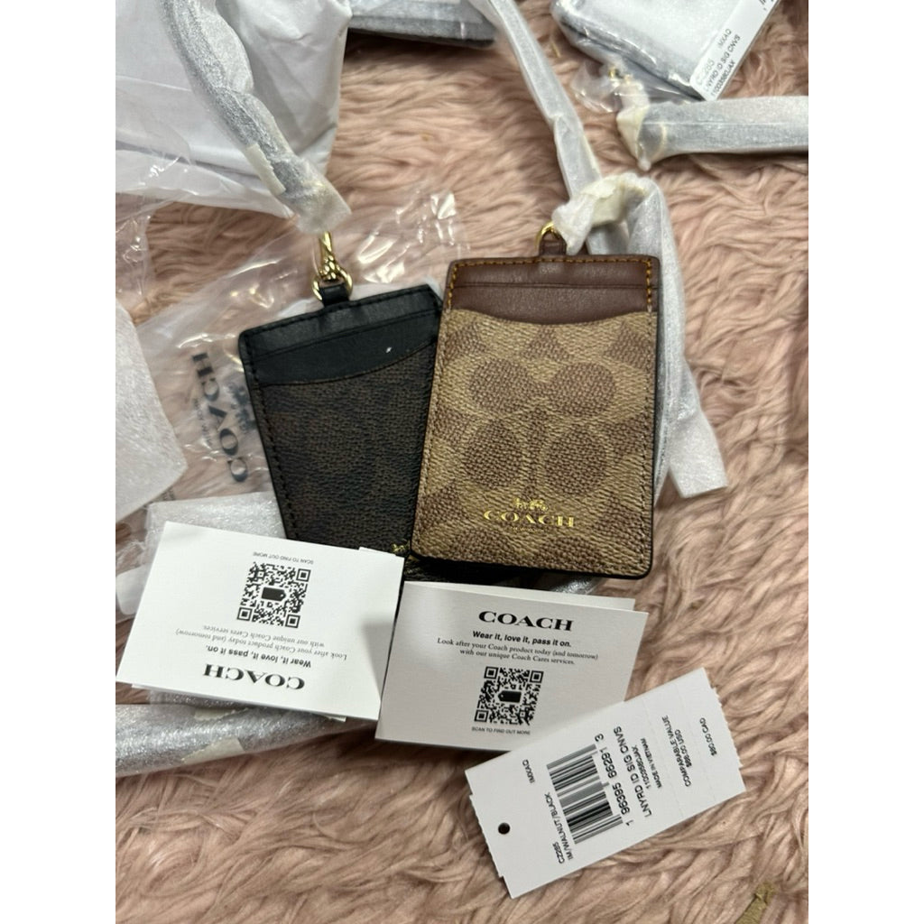 ORIG CCH ID LANYARD CARD HOLDER IN SIGNATURE CANVAS BROWN WALLET